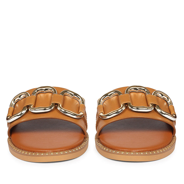 Eileen Tan Leather Flat Sandals