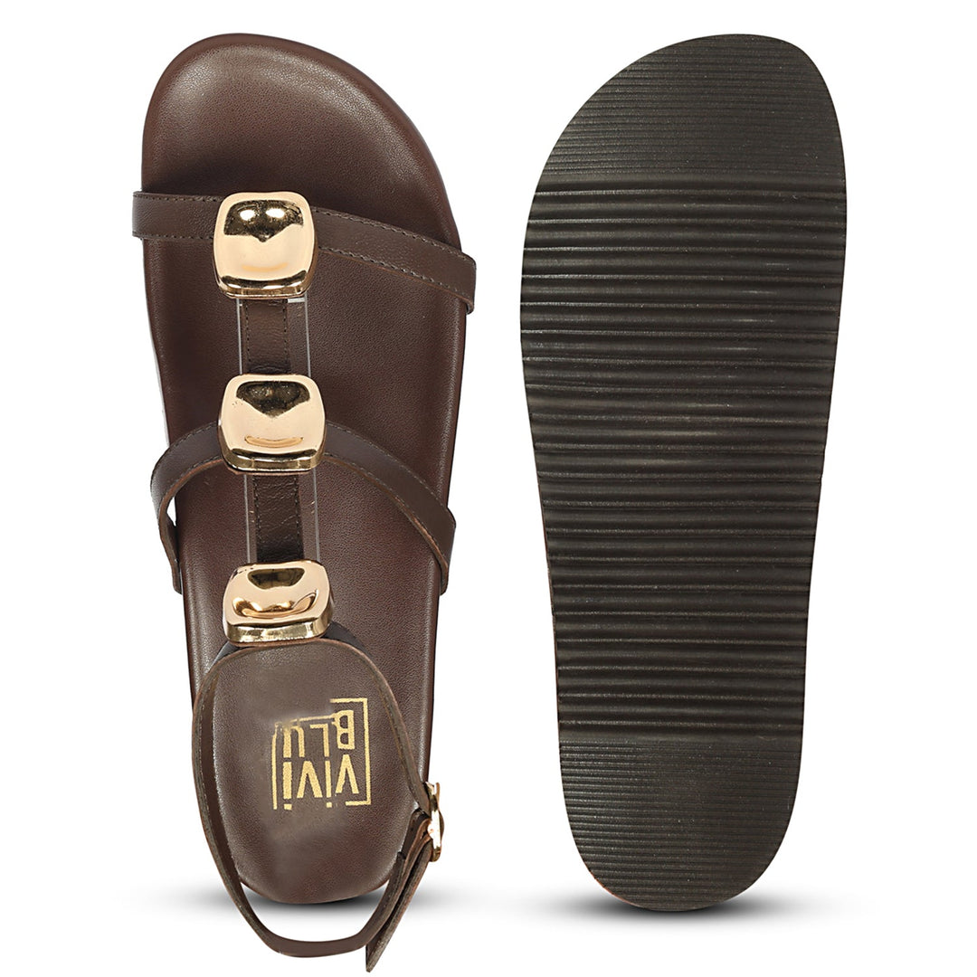 Ellie Brown Leather Footbed Sandals