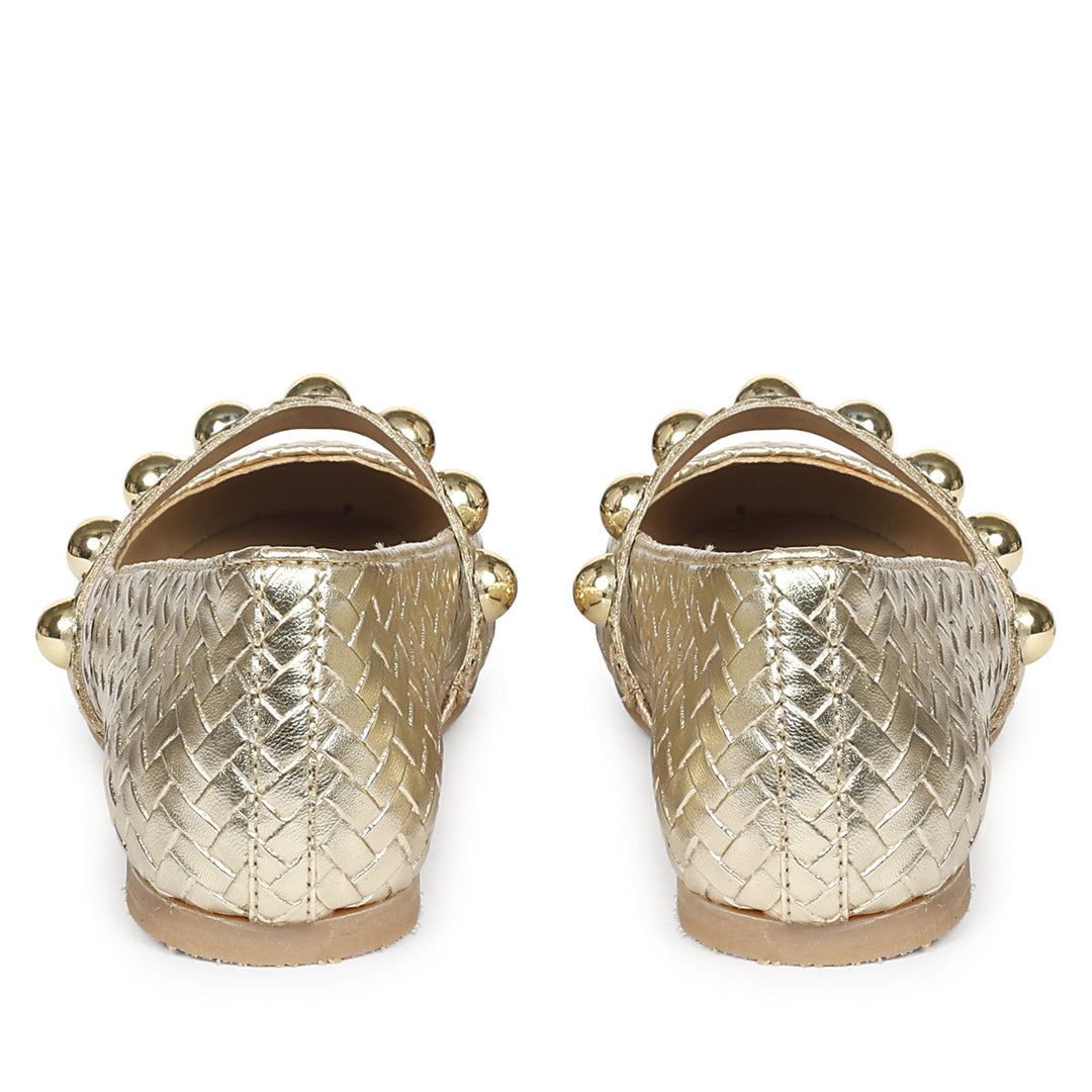 Emelia Gold Leather Ballerina