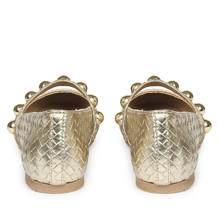 Emelia Gold Leather Ballerina