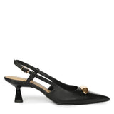 Saint Inara Black Leather Slingback Heels