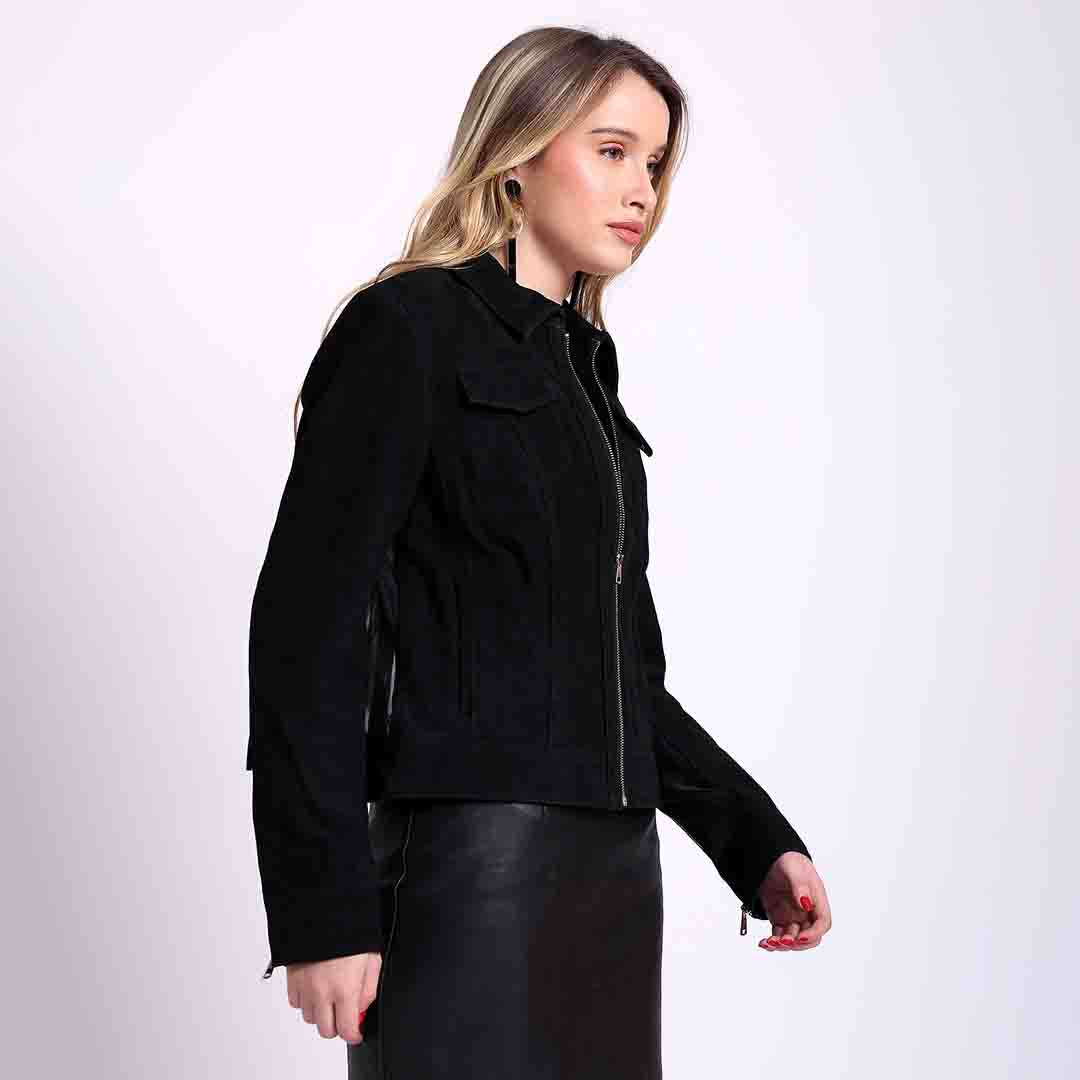 Saint Lyra Women Black Leather Jacket