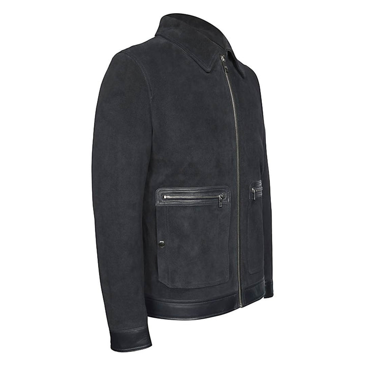 Saint Navy Leather Men's Jacket