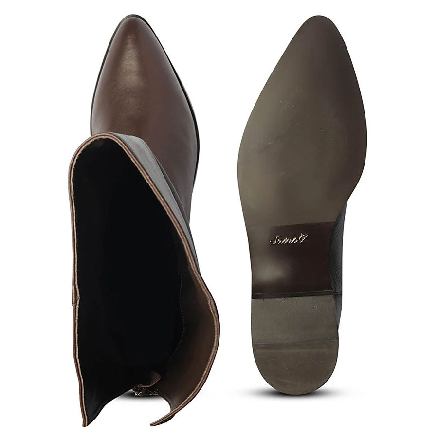 Saint Grace Brown Leather Above The Knee Boots