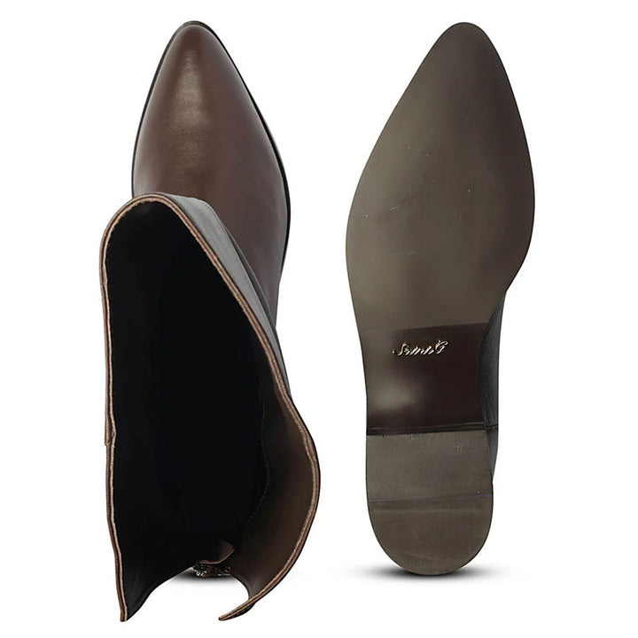 Saint Grace Brown Leather Above The Knee Boots