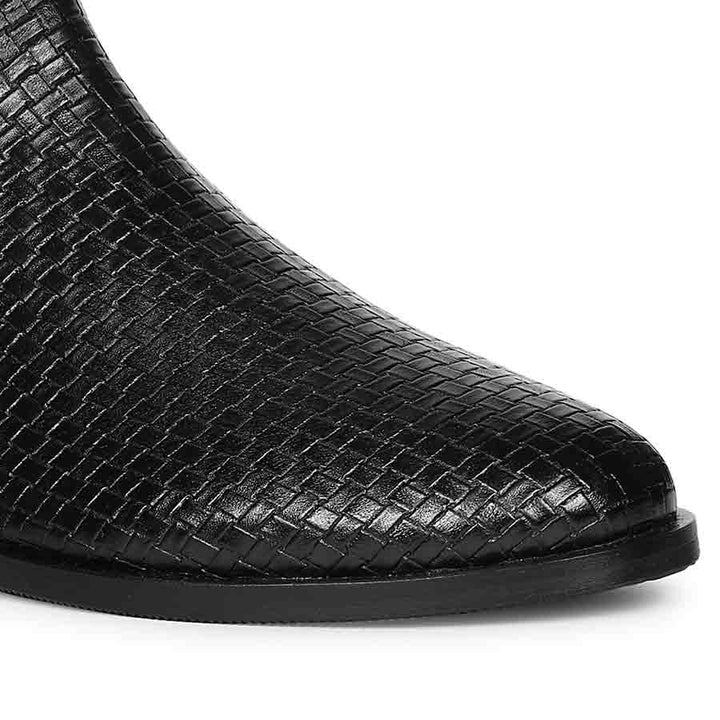 Saint Amara Woven Embossed Chelsea Leather Boots