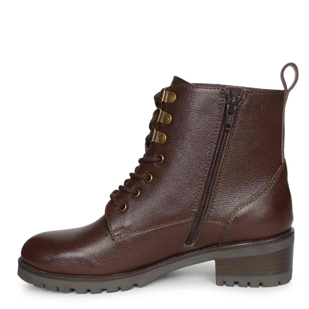 Saint Moira Brown Leather Lace up Ankle Boots