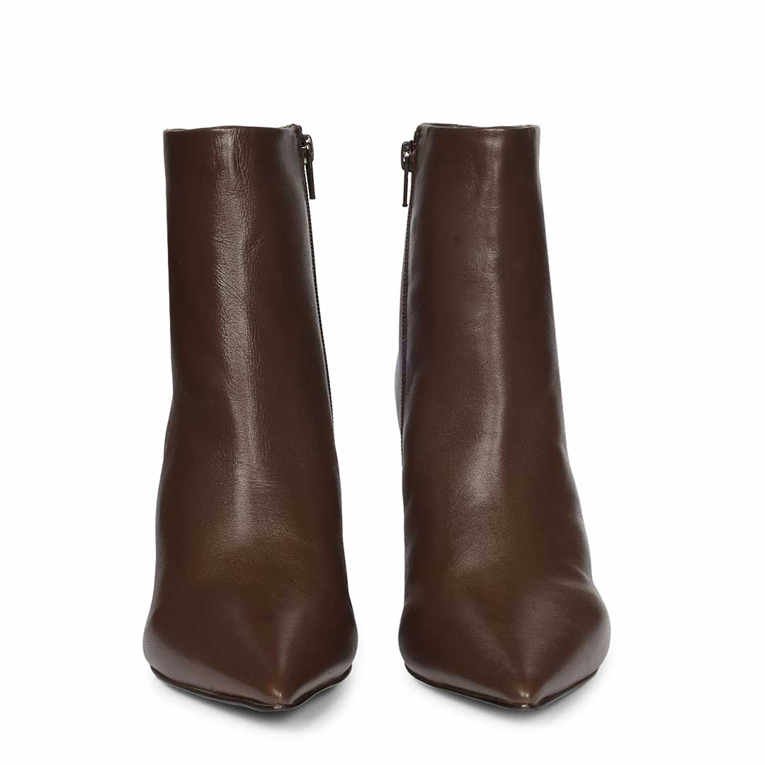 Saint Hana Handcrafted Brown Leather Ankle Boots