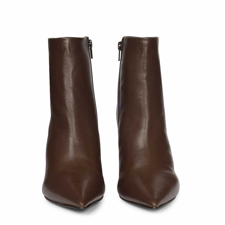 Saint Hana Handcrafted Brown Leather Ankle Boots