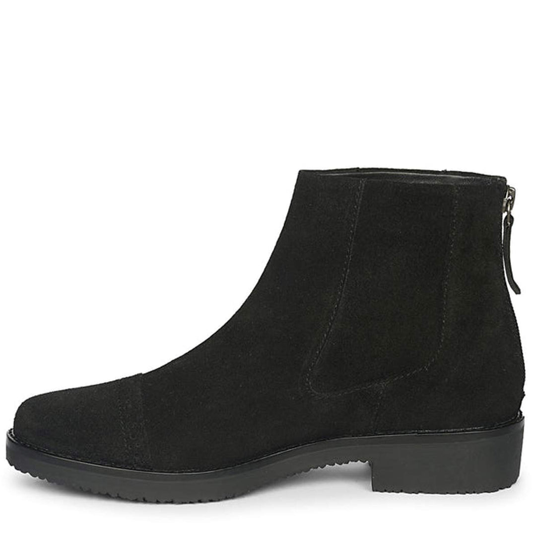 Giada Black Suede Leather Ankle Boots
