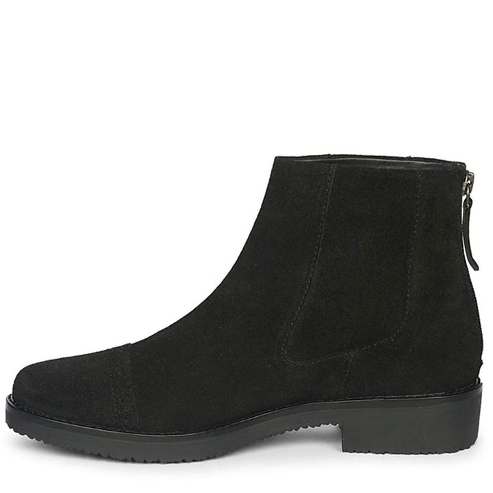 Giada Black Suede Leather Ankle Boots