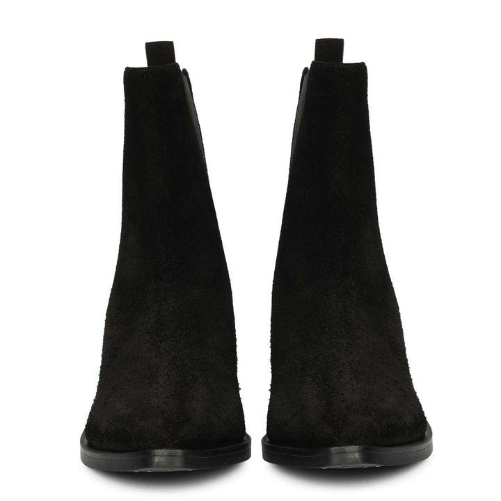 Saint Accorda Black Suede Leather Ankle Boots
