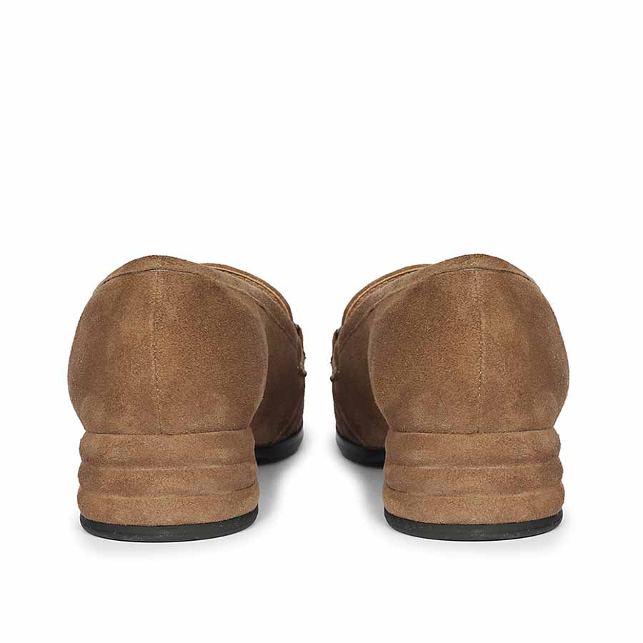 Saint Jacqueline Dark Taupe Suede Leather Moccasins
