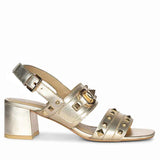 Saint Mabel Embellished Metallic Gold Leather Heels