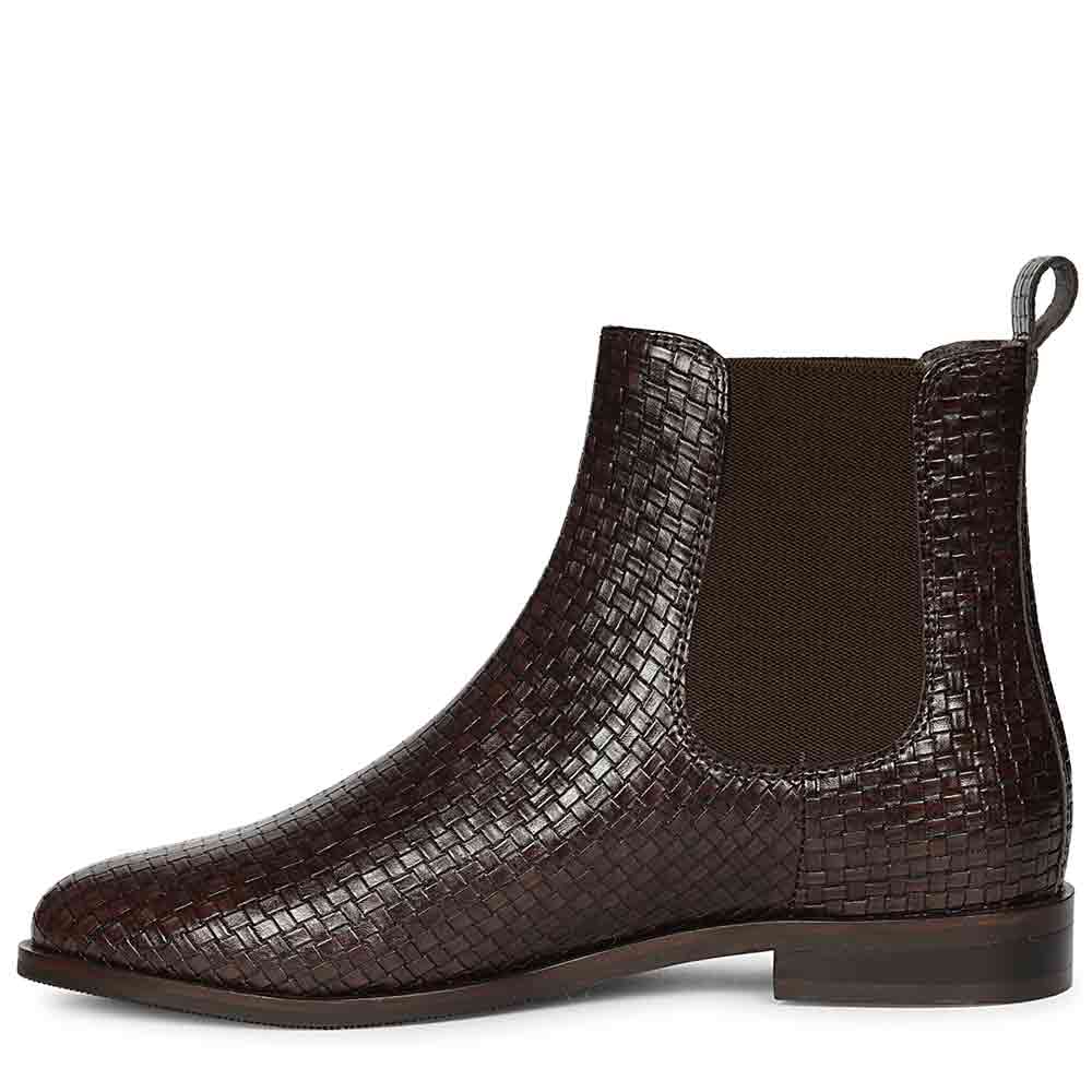 Saint Amara Woven Embossed Chelsea Leather Boots