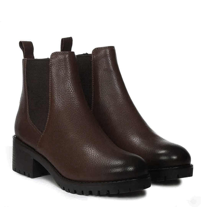 Saint Sophia Brown Leather Ankle Boots