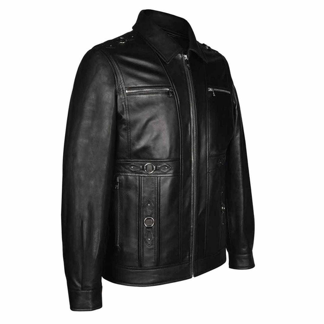 Saint Benjo Black Leather Men's Jacket