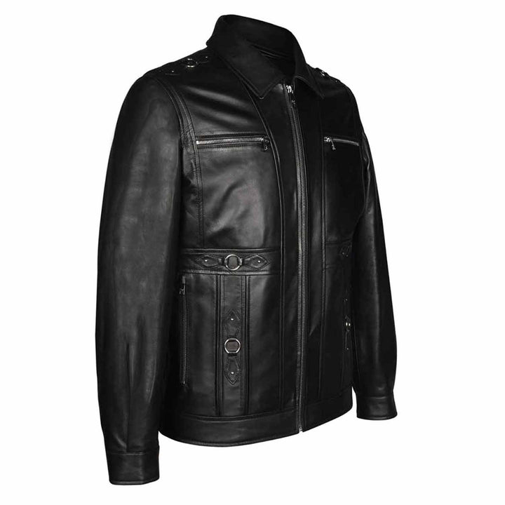 Saint Benjo Black Leather Men's Jacket