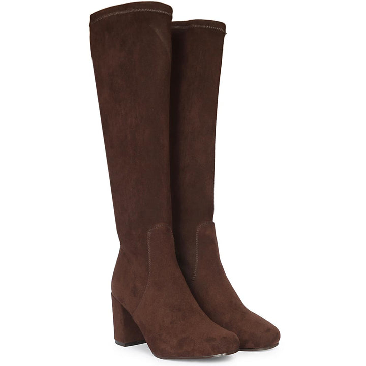 Saint Annie Brown Stretch Suede Long Boots
