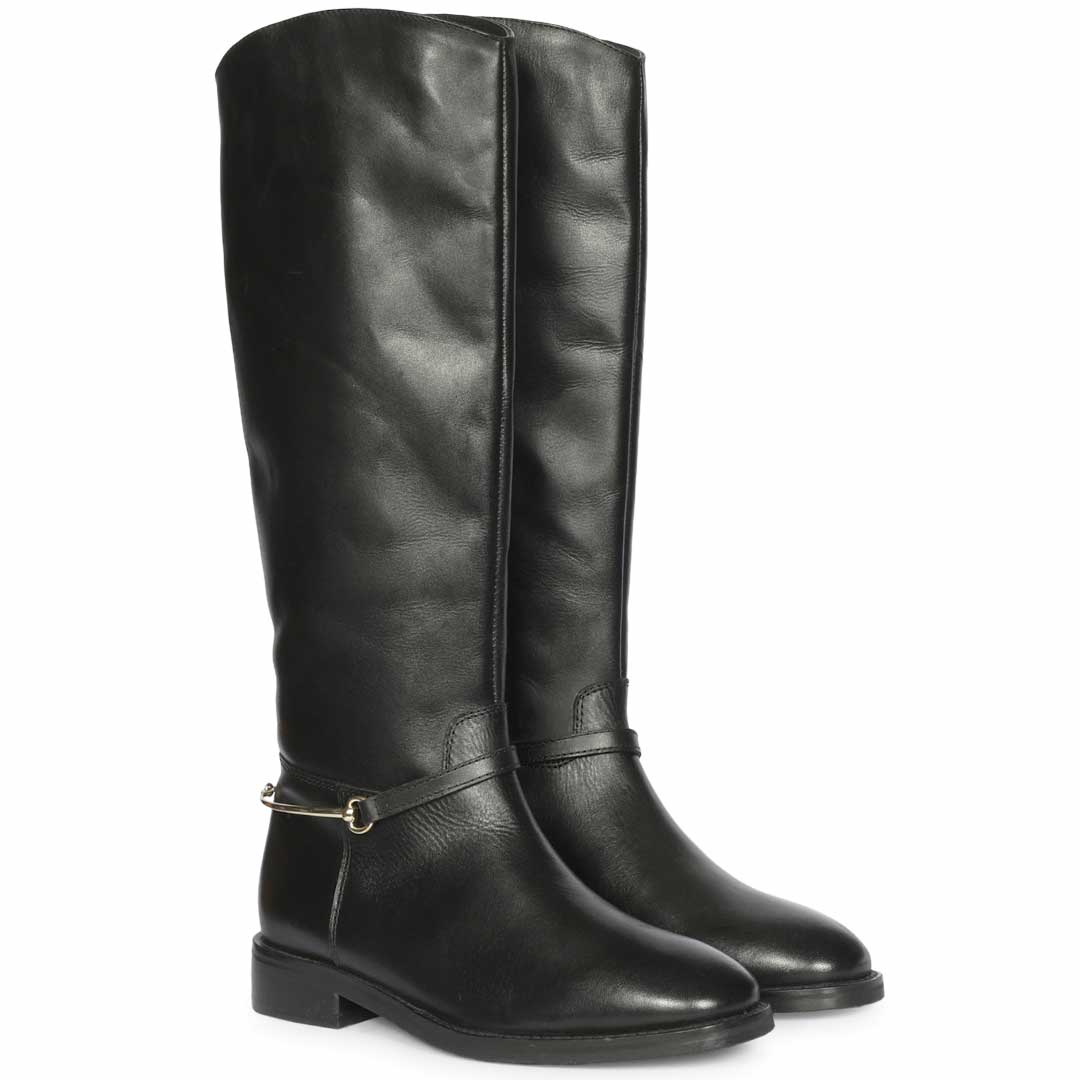 Saint Precious Hoesbit Trim Black  Knee High Boots