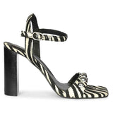 Saint Avery White Leopard Raffia High Block Heels