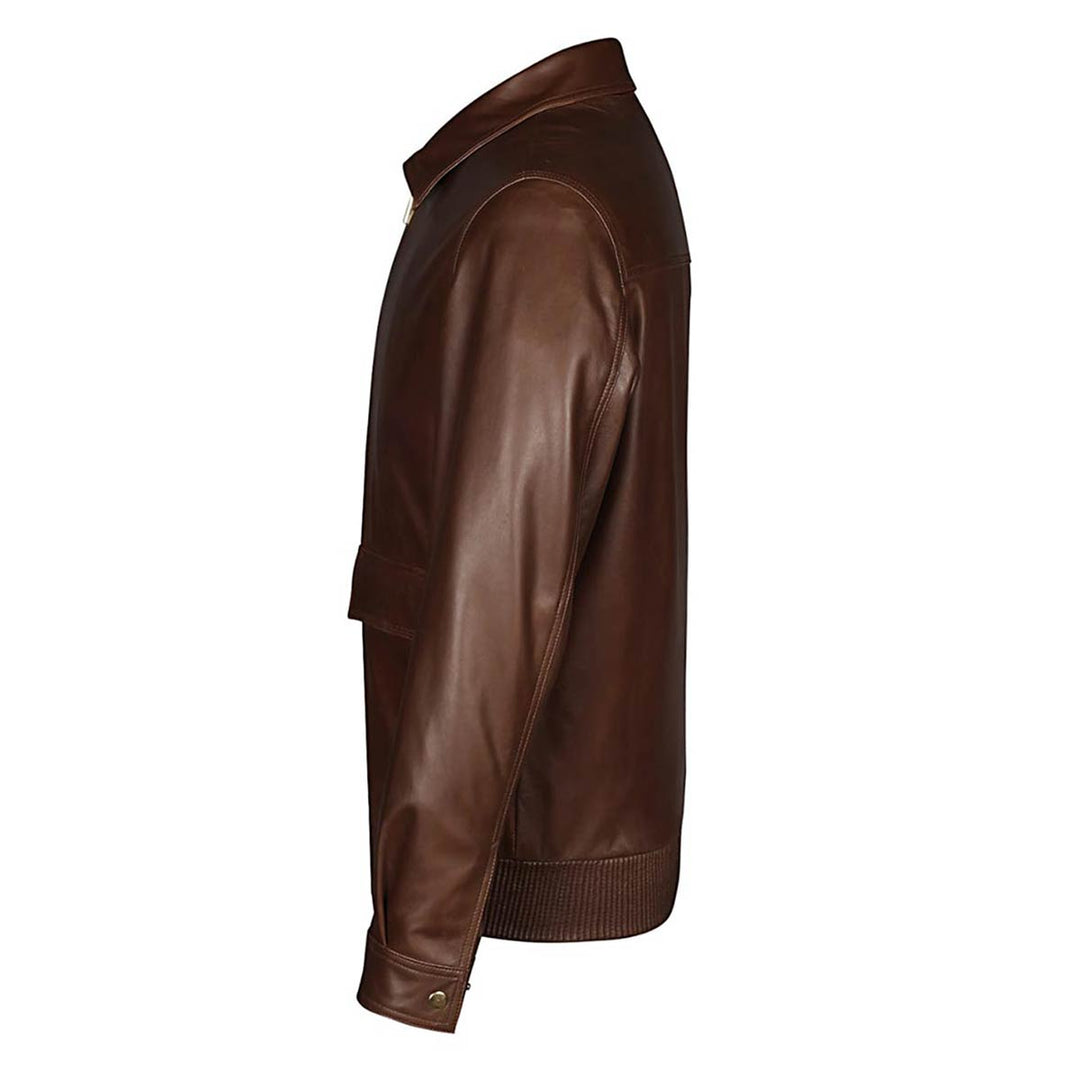 Saint Marc Men's Chocolate Leather Racer Jackets