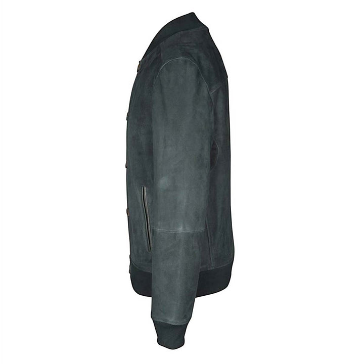 Saint Carlo Green Suede Bomber Jacket