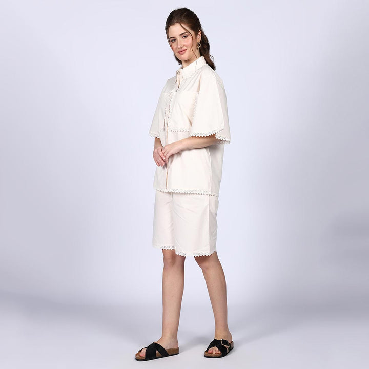 Saint Aurora Ivory Cotton Poplin Co-ord Set