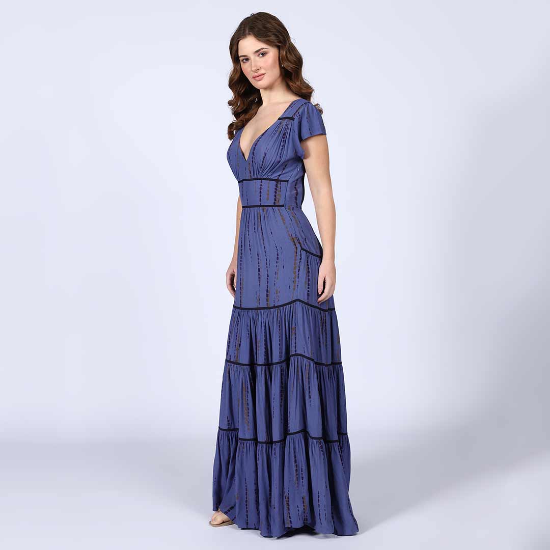 Saint Anastasia Tiered Viscose Maxi Dress