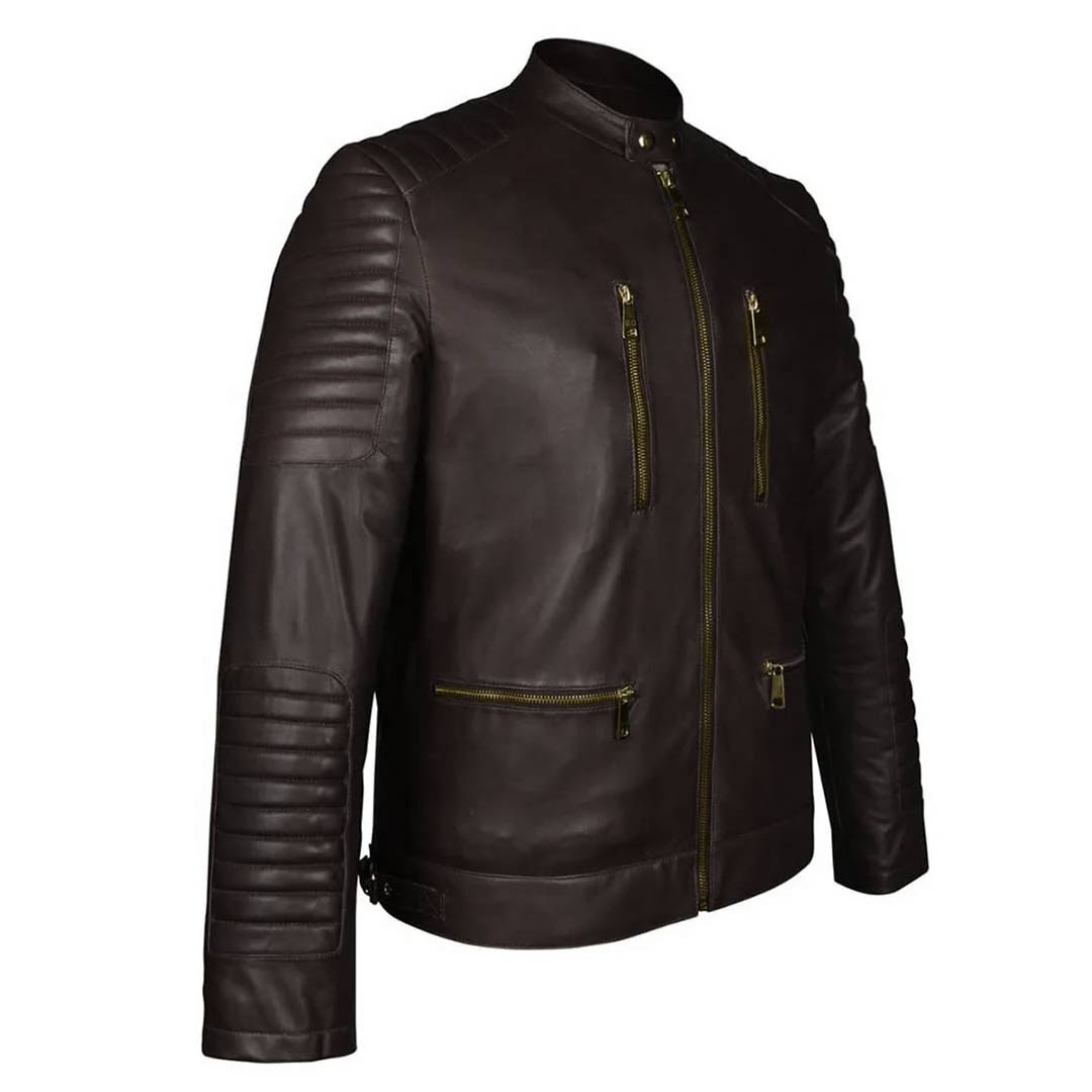 Saint Ellis chocolate Leather Men's Cafe Racer Jackets