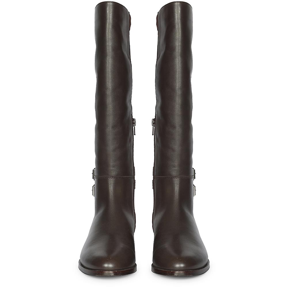 Saint Serafina Brown Leather Knee High Boots