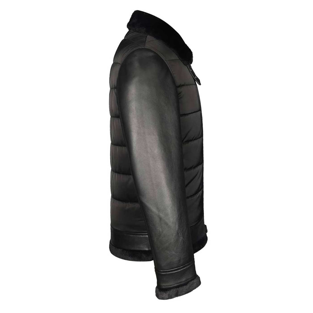 Saint Denis Black Leather Men's Jackets