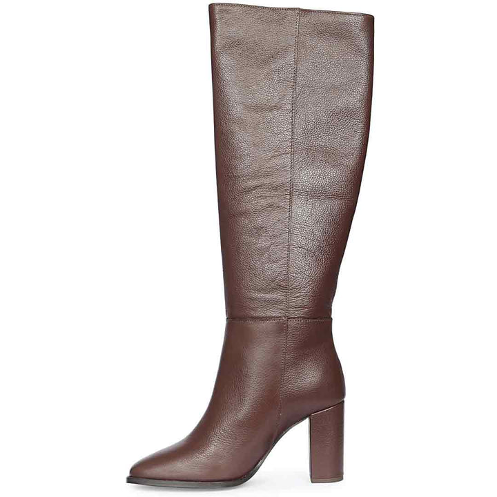 Saint Lia Brown Leather Knee High Slouch Boots