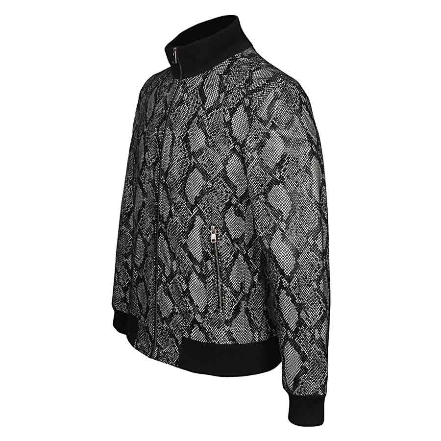 Saint Milly Grey Leather Men's Bomber Style Jackets