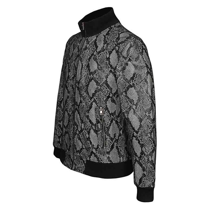 Saint Milly Grey Leather Men's Bomber Style Jackets