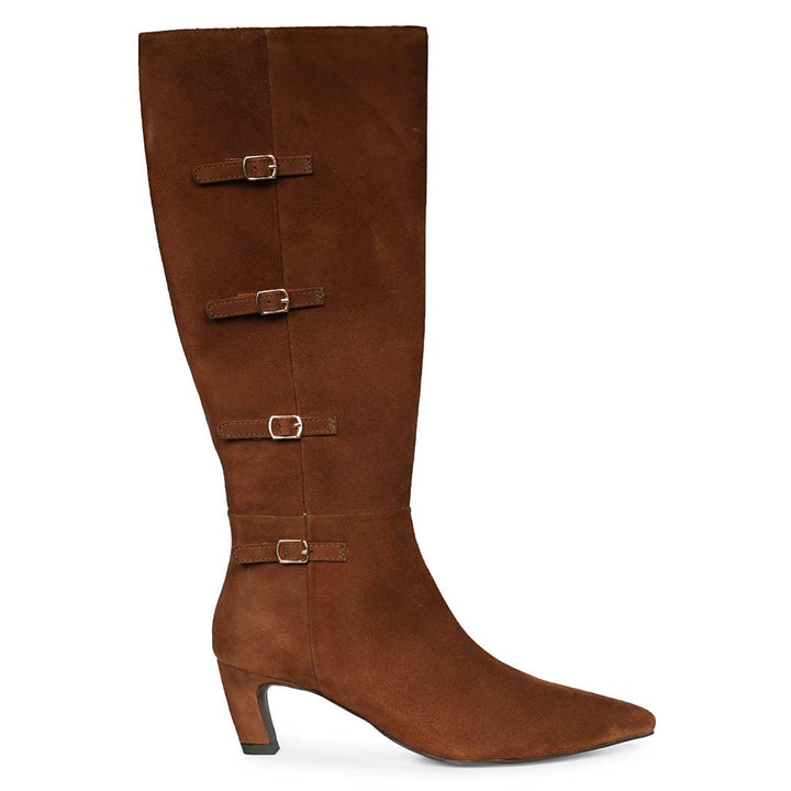Saint  Chestnut Leather Long Boots