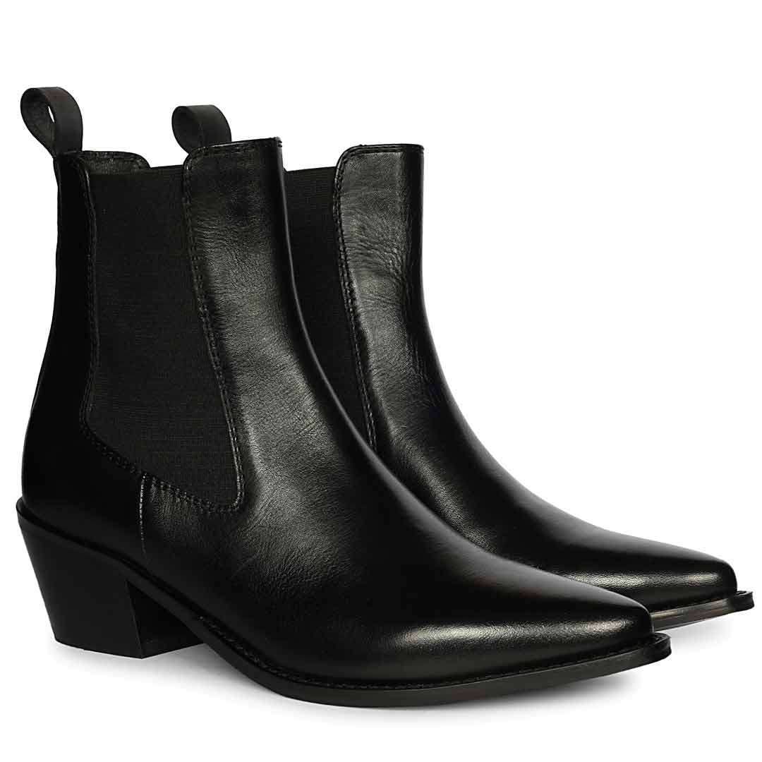 Saint Mallory Black Leather Chelsea Boots