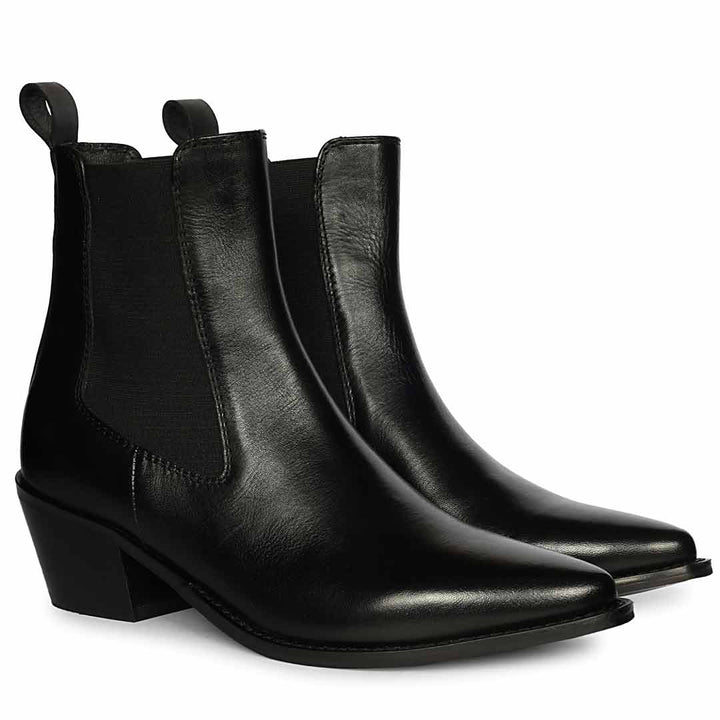 Saint Mallory Black Leather Chelsea Boots