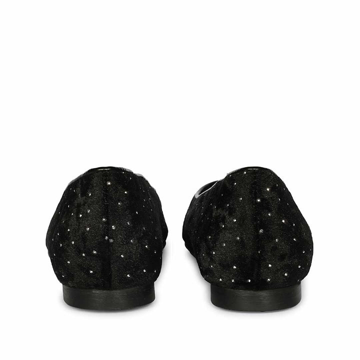 Saint Lilly Strass Black Velvet Ballerinas