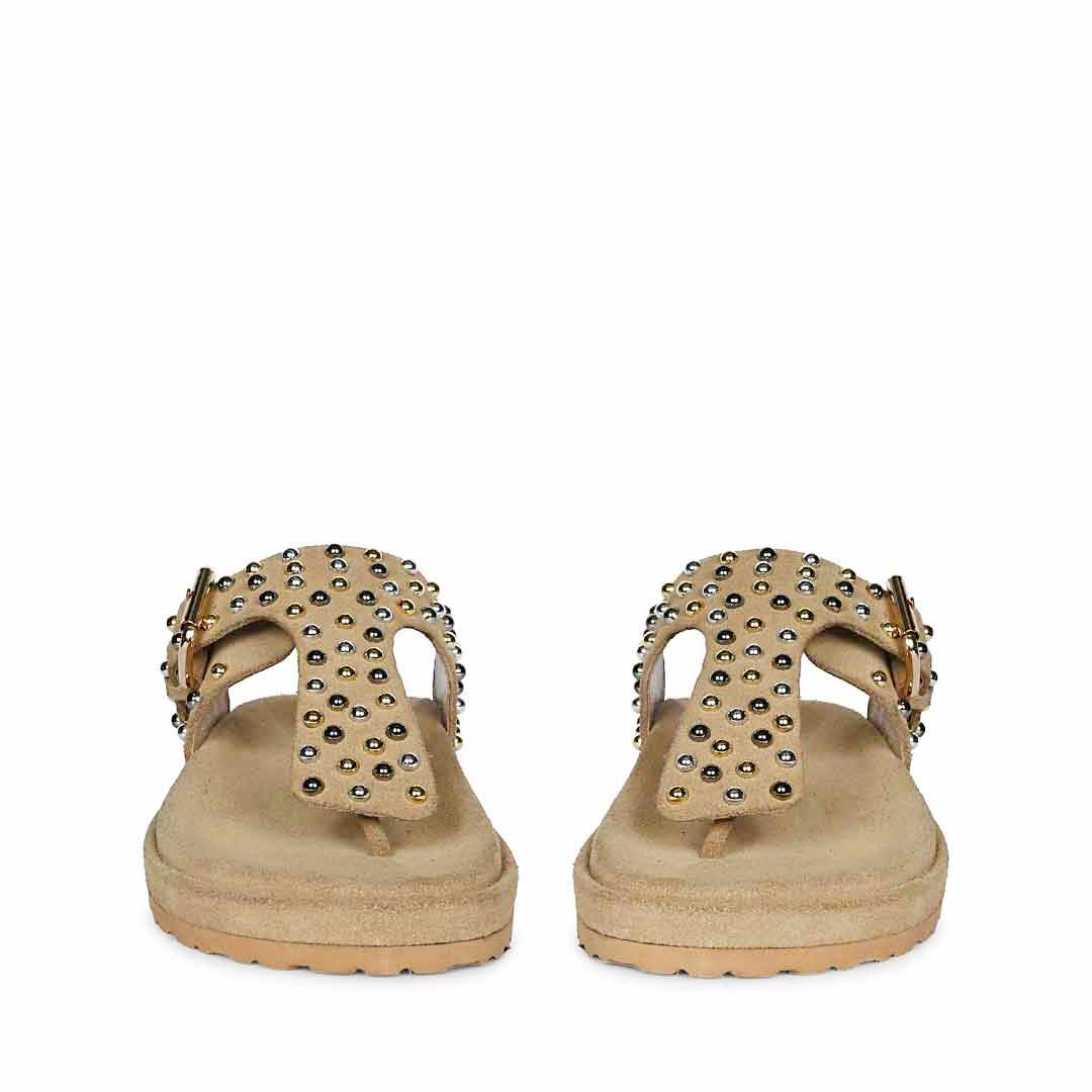 Saint Cappuccino Suede Leather Footbed Sandals