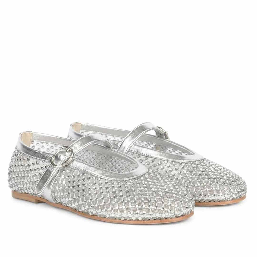 Saint Silver Leather Flat