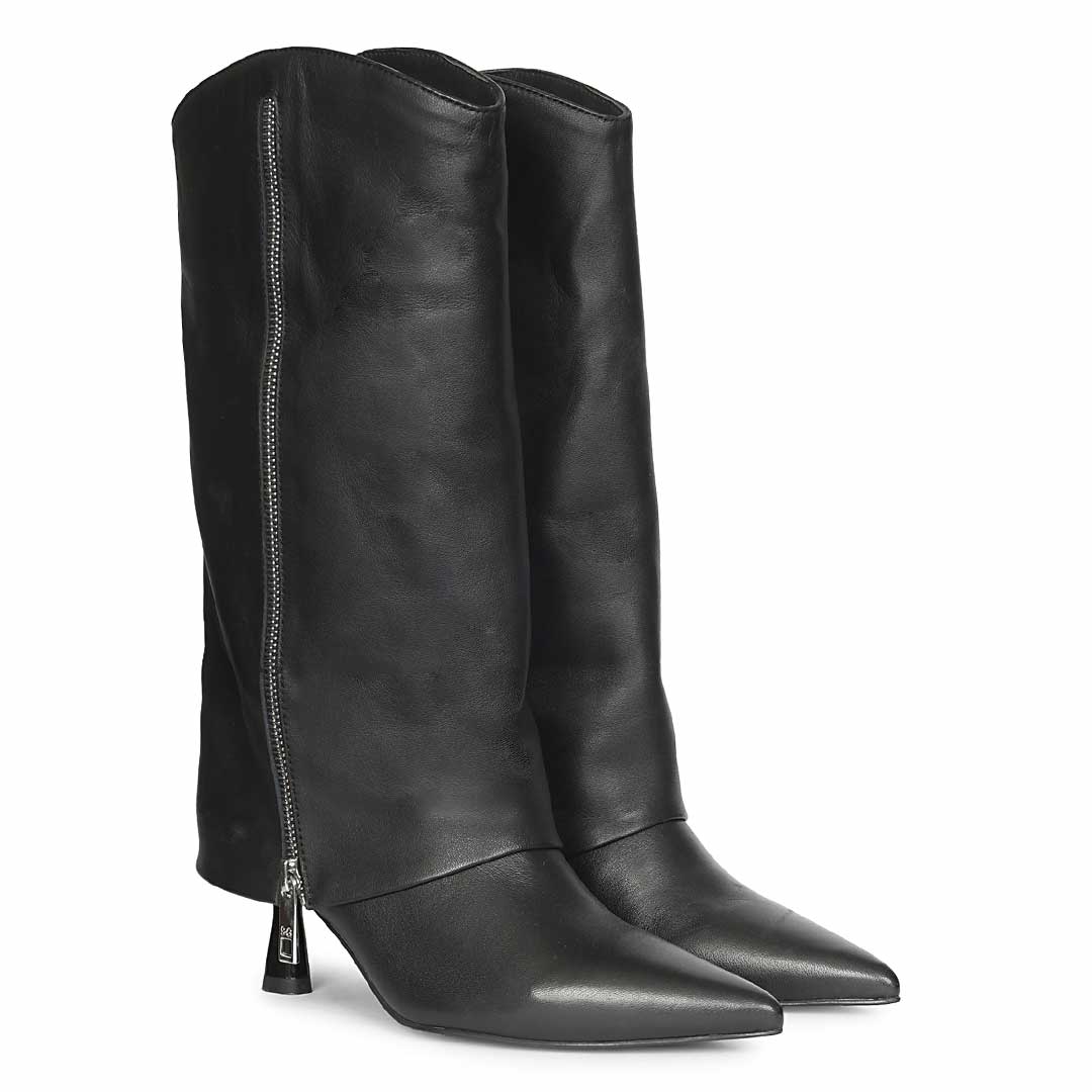 Saint Black Leather Long Boots