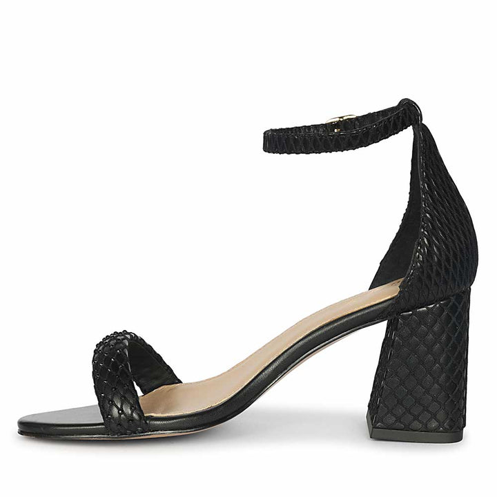 Saint Verona Black Vegan Leather Block Heels