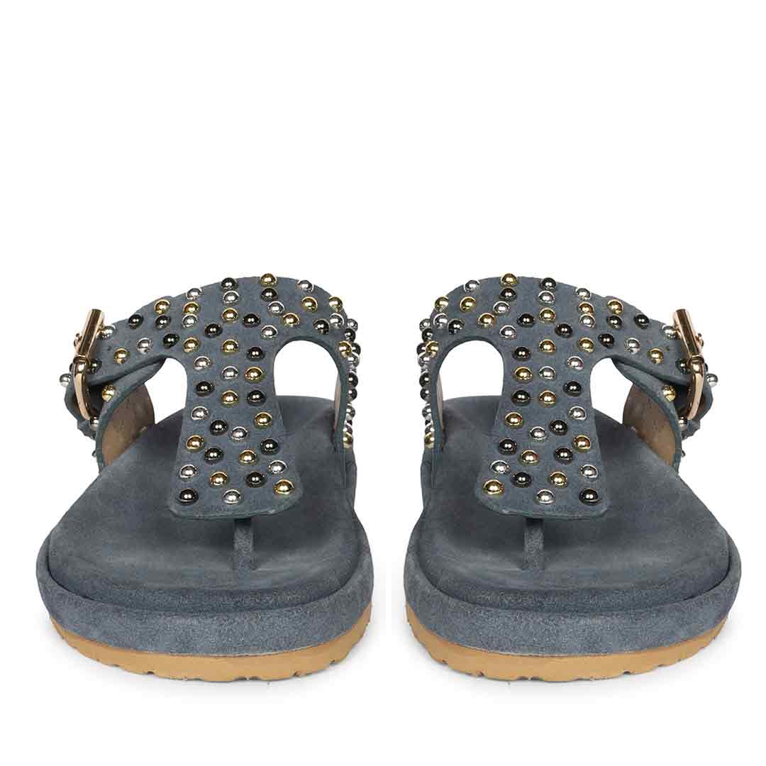 Saint Blue Leather Footbed