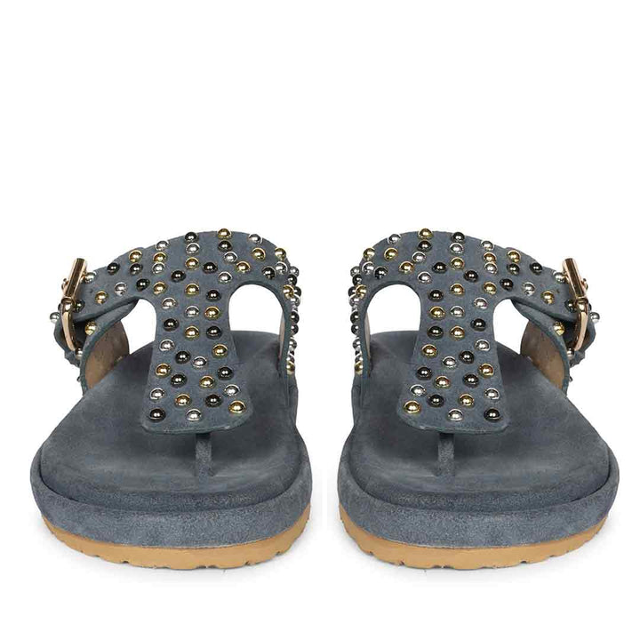 Saint Blue Leather Footbed