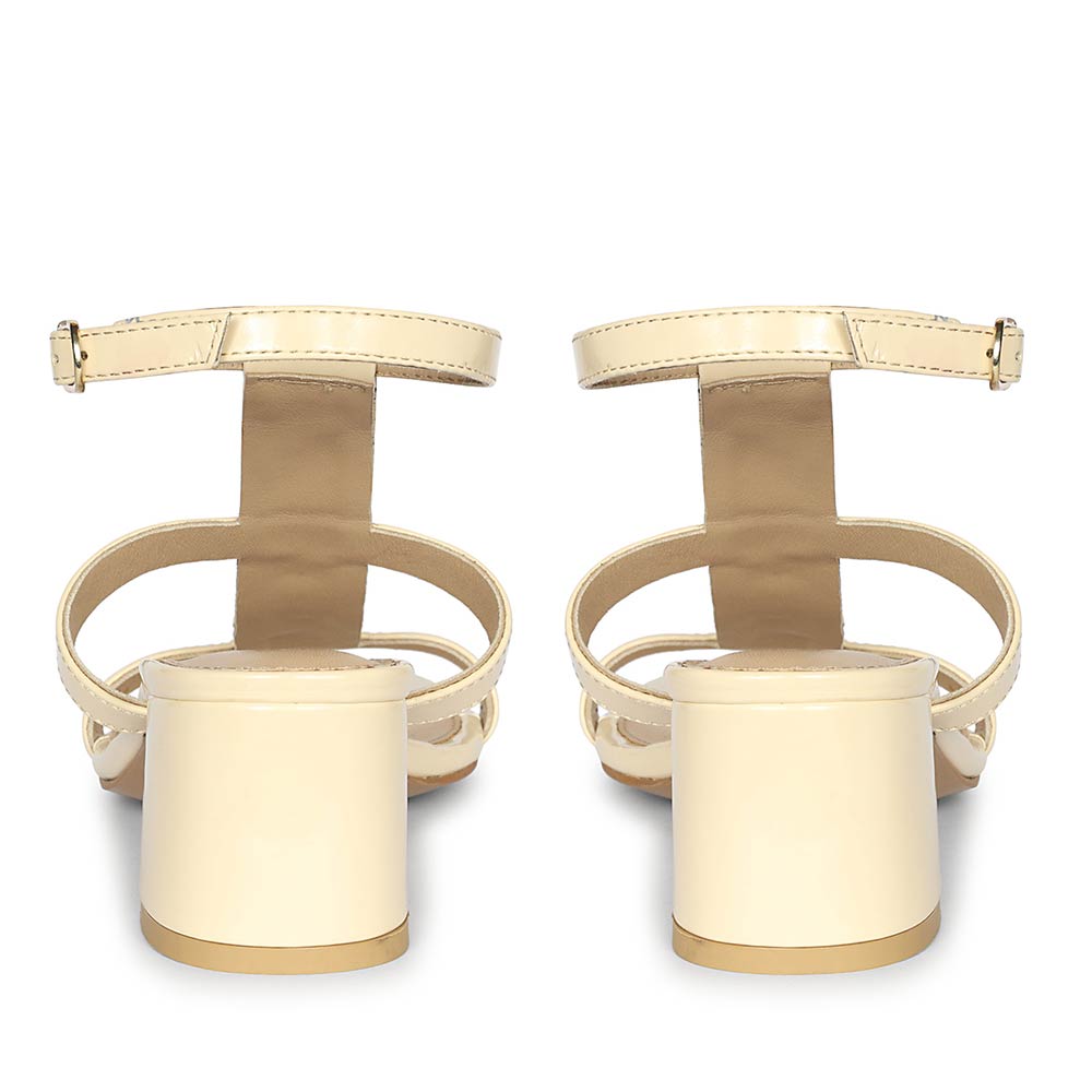 Saint Solea Off White Vegan Leather Block Heels