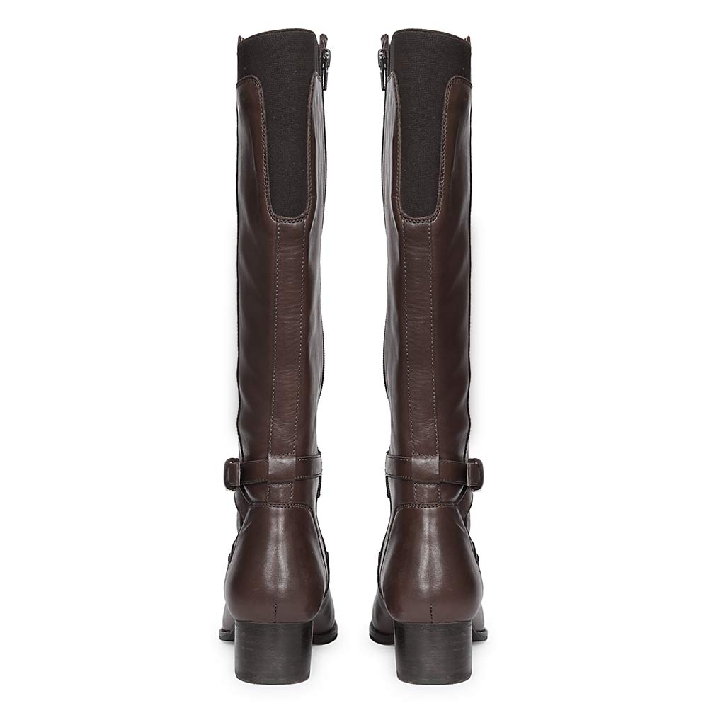 Saint Brown Leather Lace Up Long Boots