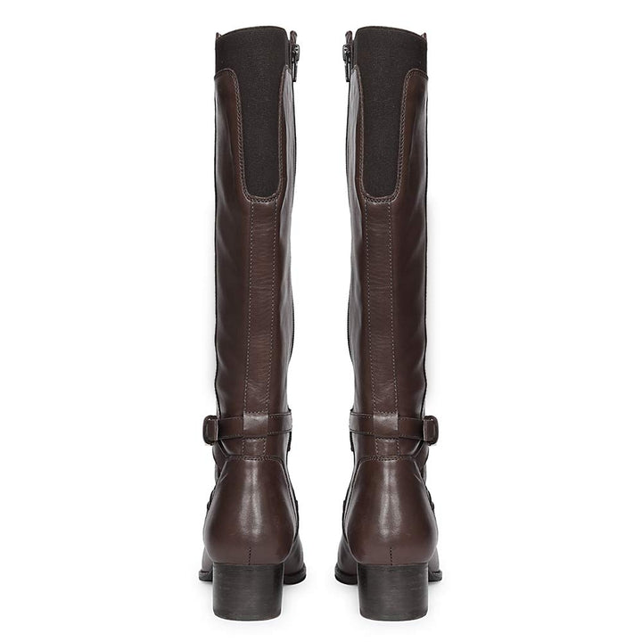 Saint Brown Leather Lace Up Long Boots
