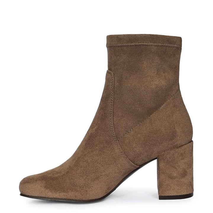 Saint Taupe Leather High Ankle Boots