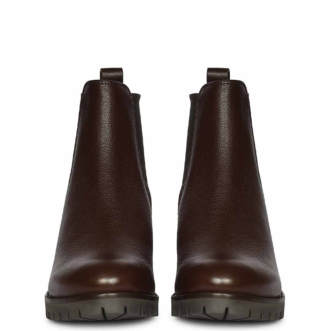 Saint Sophia Brown Leather Ankle Boots